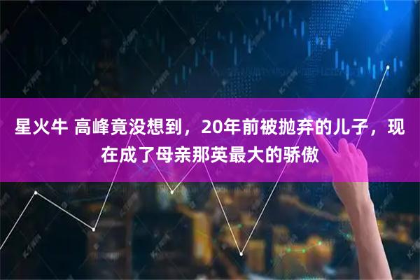 星火牛 高峰竟没想到，20年前被抛弃的儿子，现在成了母亲那英最大的骄傲