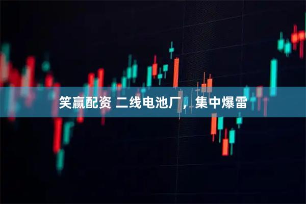 笑赢配资 二线电池厂，集中爆雷